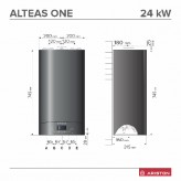 Pachet centrala termica pe gaz in condensare ARISTON Alteas One Net, 24 kW, Kit inclus, negru + 2 ani extra garantie