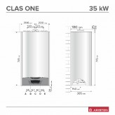 Centrala termica pe gaz in condensare ARISTON Clas One 3301023, 35kW, Kit inclus, alb-gri inchis