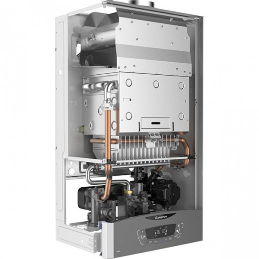 Pachet centrala termica pe gaz in condensare ARISTON Clas One, 24 kW, Kit evacuare inclus, alb + 2 ani extra garantie