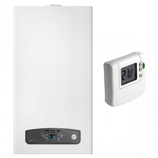 Pachet Centrala termica pe gaz in condensare ARISTON Cares S 30, 30KW + termostat Honeywell Home